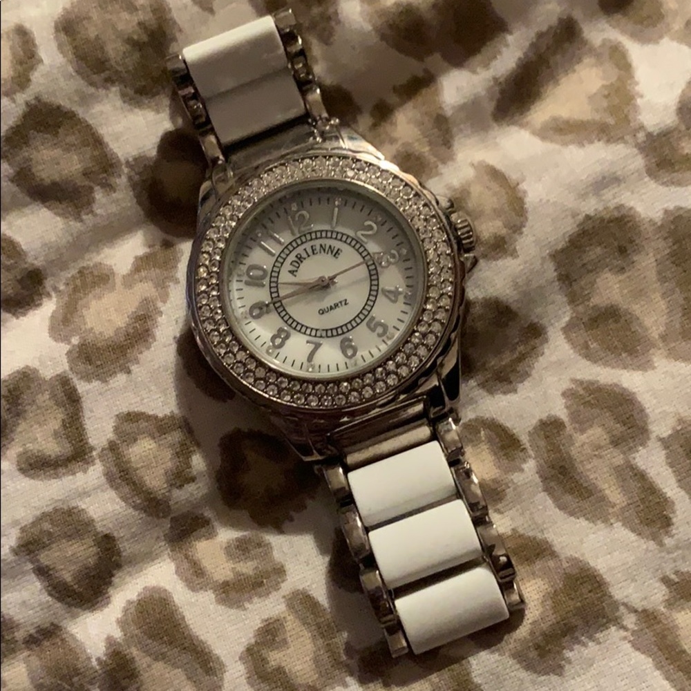Adrienne watch with three bands and box